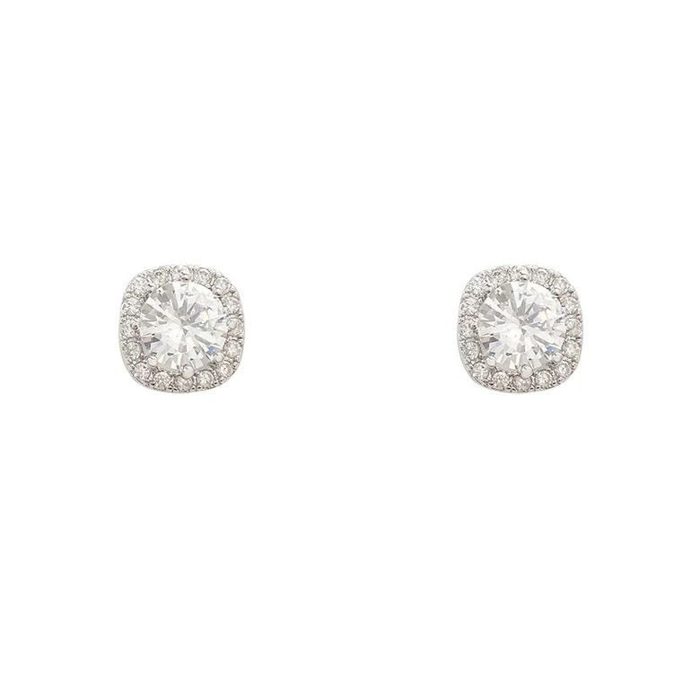 Wholesale 925 Sterling Silver Super Shiny Square Diamond Fashion Earrings